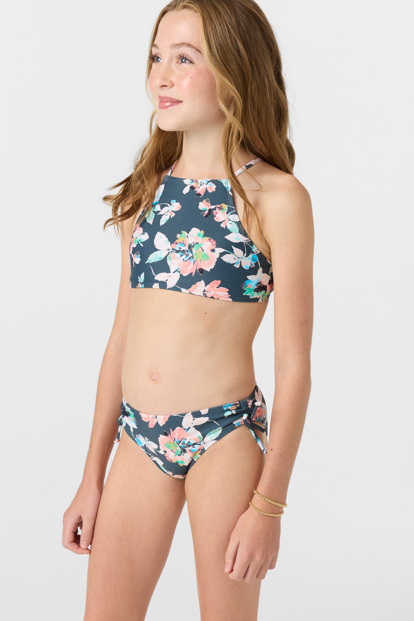Girl's Melody Floral Strappy High Neck Set - Image 4