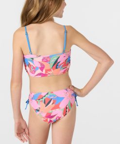 Alternative view of Girl's Cabana Floral Ruched Bralette Top Set