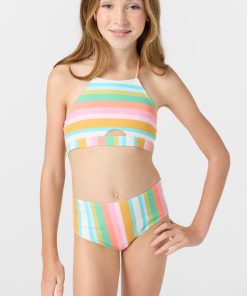Girl's Low Tide Peekaboo High Neck Top Set