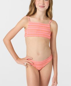 Alternative view of Girl's Paradise Plaid Square Neck Bralette Top Set